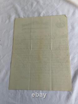 CIVIL War Vermont General J S Peck Letter 1881 To Gen. J Patterson Vt Stationary