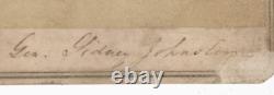 C. 1860's Confederate General Albert Sidney Johnston SIGNED Photo by Anthony