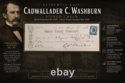 Cadwallader C. C. C. Washburn Signed Check 1878 Civil War General, General Mill