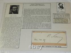 Carl Schurz Civil War General Nevada Indian Proponent AUTOGRAPH CUT OUT & BIO