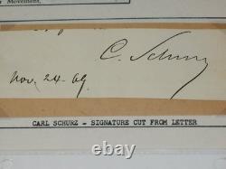 Carl Schurz Civil War General Nevada Indian Proponent AUTOGRAPH CUT OUT & BIO