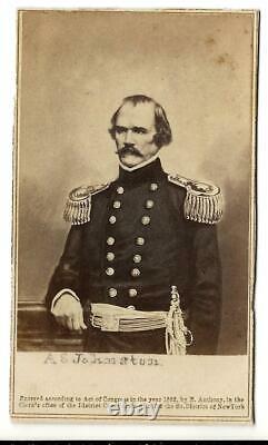 Carte de Visite Civil War Confederate General Albert Sydney Johnston KIA Shiloh