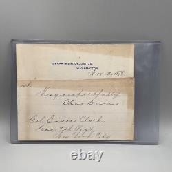 Charles Devens Signed Letter 1879 Civil War General Department of Justice