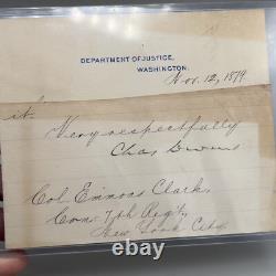Charles Devens Signed Letter 1879 Civil War General Department of Justice