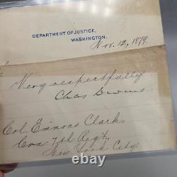 Charles Devens Signed Letter 1879 Civil War General Department of Justice