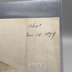 Charles Devens Signed Letter 1879 Civil War General Department of Justice