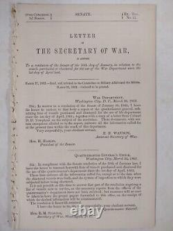 Civil War 1862 US NAVY SENATE report Quartermaste General MC Meigs 37th Congress