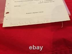 Civil War 1863 General in Chief US Grant Names his Staff Red Ink Note On Bottom