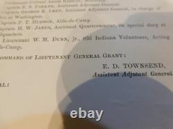 Civil War 1863 General in Chief US Grant Names his Staff Red Ink Note On Bottom