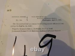 Civil War 1863 General in Chief US Grant Names his Staff Red Ink Note On Bottom