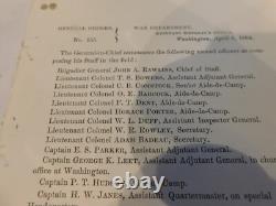 Civil War 1863 General in Chief US Grant Names his Staff Red Ink Note On Bottom