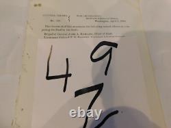 Civil War 1863 General in Chief US Grant Names his Staff Red Ink Note On Bottom
