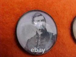 Civil War 6 Buttons Generals with Clear Celluloid Cover