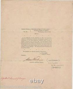 Civil War Adjutant General W. J. Volkner Autograph Signed Military Special Order