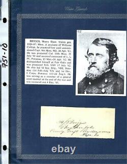 Civil War Autograph Union General Henry Shaw Briggs 10th Mass