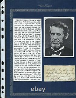 Civil War Autograph Union General William Grose, Cut Doc from George Sherman's M