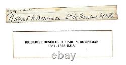 Civil War Bvt General Richard N Bowerman 4th Maryland Vols Autograph