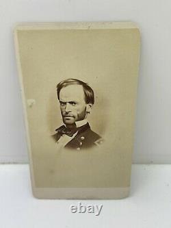 Civil War CDV Card of General William T Sherman Photo Philadelphia Back Mark