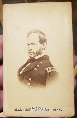 Civil War CDV Photo US General William T. Sherman blank back
