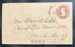Civil War CSA GA General Howell Cobb Signed Cover 19th US Speaker House Of Reps