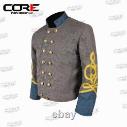 Civil War CSA General Infantry 4 Braid Double Breast Wool Shell jacket All Sizes