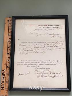 Civil War Clinton GA Confederate Officer Commission document General Henry Wayne