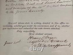 Civil War Clinton GA Confederate Officer Commission document General Henry Wayne