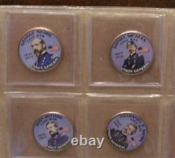 Civil War Colorized Commemorative Coin Collection Generals Blue & Gray Qty 30