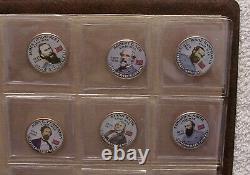 Civil War Colorized Commemorative Coin Collection Generals Blue & Gray Qty 30