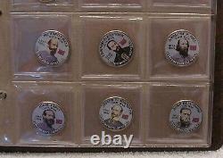 Civil War Colorized Commemorative Coin Collection Generals Blue & Gray Qty 30