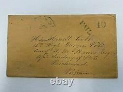 Civil War Confederate Cover General Howell Cobb Richmond Postmaster