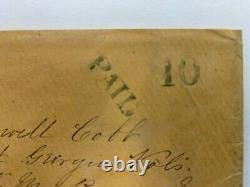 Civil War Confederate Cover General Howell Cobb Richmond Postmaster