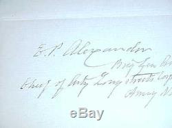 Civil War Confederate General Edward Porter Alexander Autographed Signed Note