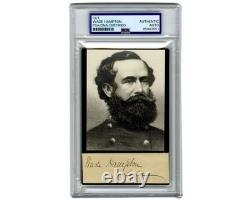 Civil War Confederate General Wade Hampton Bold Signed Cut Display PSA Auto