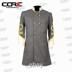 Civil War Confederate General's Grey with Off White Double Breast Frock Coat