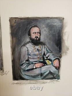 Civil War Confederate Generals Lee & Jackson Original Painting Signed J. Gampper