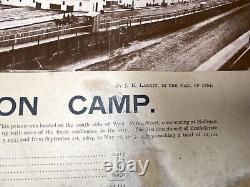 Civil War Elmira Rebel Prison Camp Orig 1864 / 1890 HUGE Albumen Photo Larkin