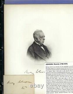Civil War Former Atty General Reverdy Johnson, Dred Scott Case Autograph/Engrav