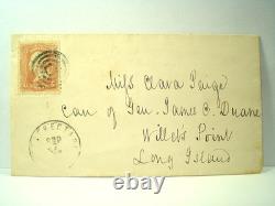 Civil War GENERAL JAMES CHATHAM DUANE Cover SCHENECTADY NY Fancy BULLSEYE Cancel