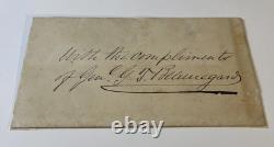 Civil War GENERAL PIERRE G. T. BEAUREGARD Original Signed Envelope Autographed