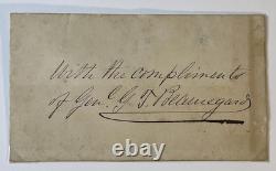 Civil War GENERAL PIERRE G. T. BEAUREGARD Original Signed Envelope Autographed