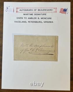 Civil War GENERAL PIERRE G. T. BEAUREGARD Original Signed Envelope Autographed