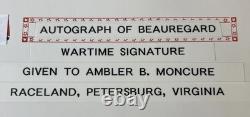 Civil War GENERAL PIERRE G. T. BEAUREGARD Original Signed Envelope Autographed