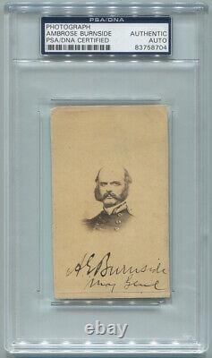 Civil War General Ambrose Burnside CDV Photograph Signed