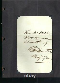 Civil War General David Hunter, Lincoln Trial Large Autograph