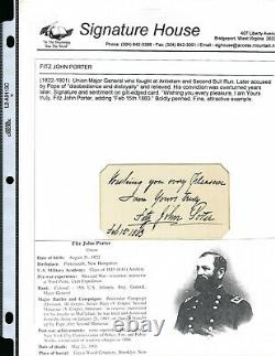 Civil War General Fitz John Porter Autograph