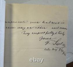 Civil War General Franz Sigel Autographed Letter 1888 8 X 5