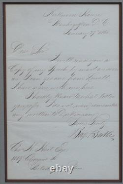 Civil War General General Benjamin Butler Framed ALS signed letter