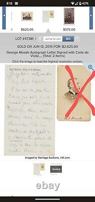 Civil War General George Meade handwritten Battle of Totopotomoy Creek Orders