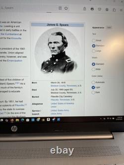 Civil War General JAMES GALLANT SPEARS Tintype 1816-1869 Silver Dollar Size